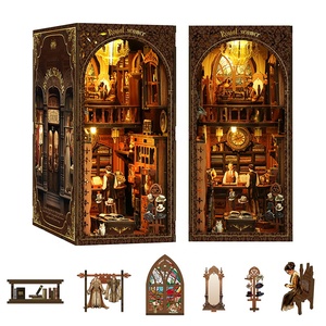 Nouveau Style Dollhouse Bibliothèque Décoration Livre Nook Étagère Insert Livre Nook Kit avec LED Veilleuse - Product Image 6