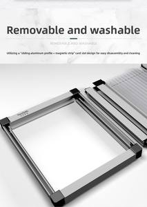 Porte moustiquaire invisible pliante en accordéon moderne en alliage d'aluminium Moustiquaire de fenêtre sur mesure Porte coulissante de salon - Product Image 5