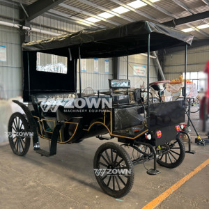 Fabricante profesional Black Royal Wedding Wagon Horse Carriage Sightseeing Horse Carriage en venta - Product Image 2
