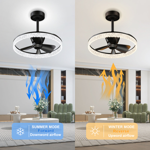 19.7'' <b>Crystal</b> style <b>Ceiling</b> Fan <b>Light</b> Downrod <b>Ceiling</b> Fan APP Remote Control Dimmable Color Temperature Adjustable <b>Ceiling</b> Fan - Product Image 4
