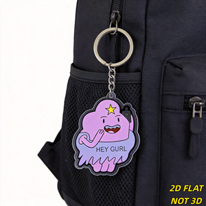 Llavero de acrílico de monstruo morado con walkie-talkie, estilo gótico, para bolso y llavero, accesorio para Meme y Anime - Product Image 3