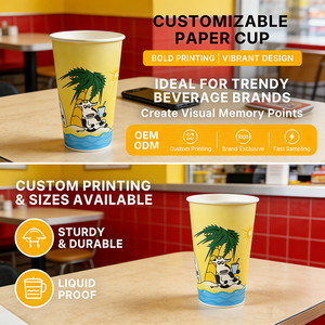 Vasos de Papel Desechables de Pared Simple de 12oz y 8oz para Llevar, Personalizados y de Venta Caliente de Wellons, para Cafeterías, Tiendas de Leche y Té - Product Image 4