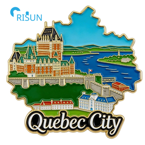 Cadeau souvenir personnalisé <span class=keywords><strong>Canada</strong></span> : Aimant de réfrigérateur, Épinglette, Broche, Pin's émaillé personnalisé du <span class=keywords><strong>Canada</strong></span> avec drapeau canadien et motif du <span class=keywords><strong>Quebec</strong></span> - Product Image 2