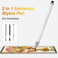 Stylet universel 2-en-1 en plastique pour iOS Android, dessin tactile, crayon capacitif, iPad, tablette, smartphone