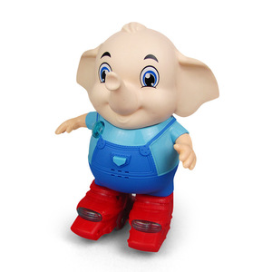 Giocattolo elettrico della ragazza di ballo dell'elefante del <span class=keywords><strong>robot</strong></span> di pattinaggio leggero di musica di camminata rotante del fumetto di vendita calda - Product Image 5