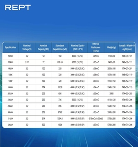 REPT Haute Performance 100ah 100P Lifepo4 Batterie Cellule 3.2v Prismatique LFP100ahP Stockage d'énergie domestique Batteries au lithium-ion - Product Image 6