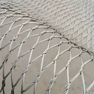 Mini Diamond Barrier Cable Ss Rope Mesh Safety Chain Link Fence Net Steel Knotted Flexible Wire Rope Mesh