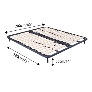 मजबूत कस्टम आकार पैलेट लकड़ी स्लेट जुड़वां बिस्तर फ्रेम बेडरूम फर्नीचर सुपर किंग रानी पूर्ण आकार धातु लोहे के बिस्तर फ्रेम आधुनिक - Product Image 2