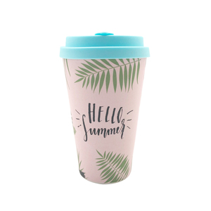 <span class=keywords><strong>Amazon</strong></span> Venta caliente respetuoso del medio ambiente de fibra de bambú de taza de café con tapa - Product Image 1