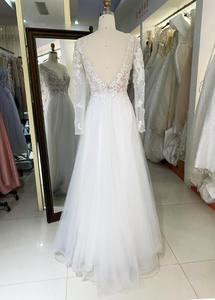 2025 nuevo personalizado elegante cuello pico espalda descubierta nupcial A-line vestido <span class=keywords><strong>de</strong></span> novia bordado vestido <span class=keywords><strong>de</strong></span> novia para <span class=keywords><strong>boda</strong></span> <span class=keywords><strong>Civil</strong></span> Simple - Product Image 6