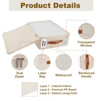 Organiseurs de draps de lit, ensemble de rangement pliable avec poignée, boîte de rangement pour literie, housse de couette, gain de place pour armoire
