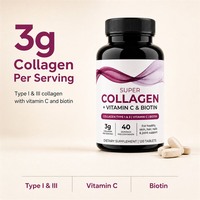 Comprimés de super collagène OEM avec vitamine C et biotine pour la santé des cheveux, de la peau, des ongles et des articulations - Complément alimentaire