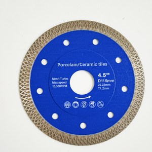 4.5 Inch Blue DIY Industrial Strong Super Thin Diamond Saw Blade OEM Wet/Dry Cutting Porcelain Tiles Marble Hot Press Concrete - Product Image 1