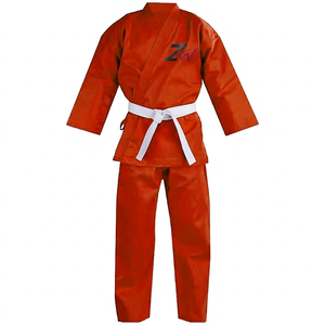 Tenues de sport pour jeunes hommes et femmes, col montant, en coton et polyester, style karaté - Product Image 5