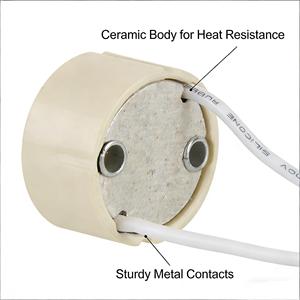 Portalámparas LED Halógeno de Cerámica <span class=keywords><strong>GU10</strong></span> con Cable de 14 cm, 250 V, 2 A, Certificado CE, Portalámparas de Techo - Product Image 5