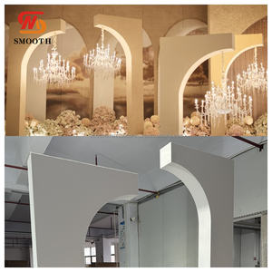 ฉากหลังงานแต่งงานทรงโค้ง 3 มิติ ดีไซน์เรียบหรู สีขาว วัสดุ PVC สำหรับตกแต่งทางเดิน กำลังลดราคา - Product Image 2
