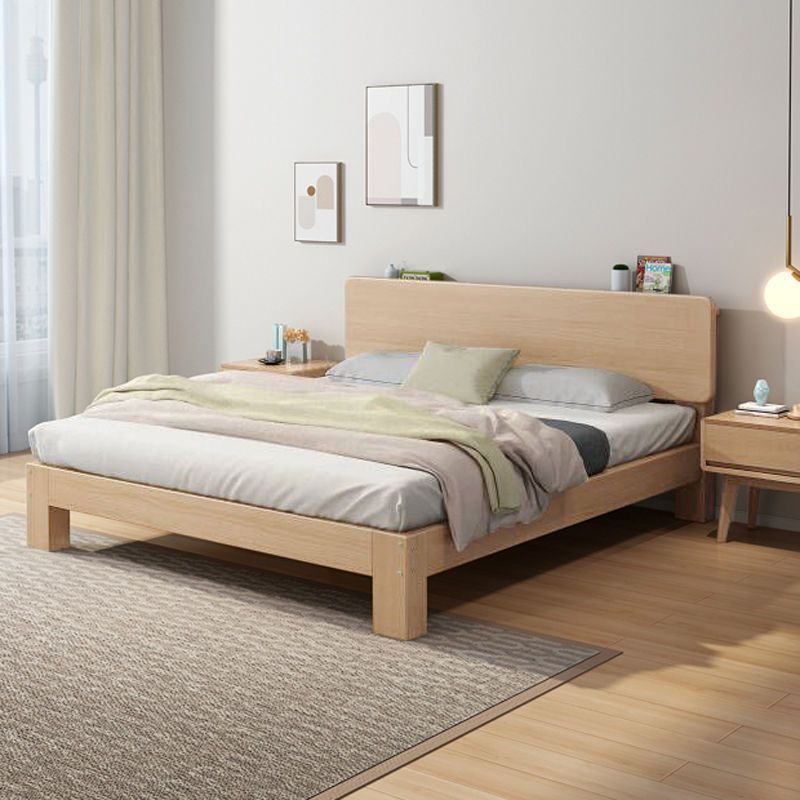 Headboard style, natural wood color
