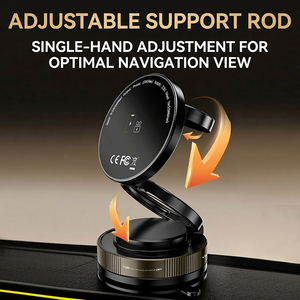Support de téléphone magnétique universel pour voiture, pliable, avec chargeur sans fil 15W, rotation à 360 degrés, adsorption par aspiration - Product Image 3