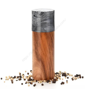 Bouteille à épices de cuisine WXL701 en bois d'acacia et marbre, moulin à poivre manuel en bois, vente en gros - Product Image 3