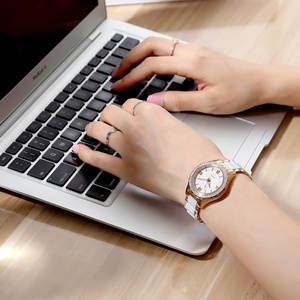 La maggior parte dei Popolari In Acciaio Inox Lunetta in <span class=keywords><strong>Bianco</strong></span> E Fascia In Ceramica <span class=keywords><strong>Orologio</strong></span> <span class=keywords><strong>Donna</strong></span> - Product Image 6