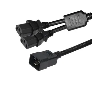 20A 250V 14 AWG To Dual 2X C13 Female Adapter Splitter Y Cable 2M 1.8M 18Awg Extension Power Cord for Computers