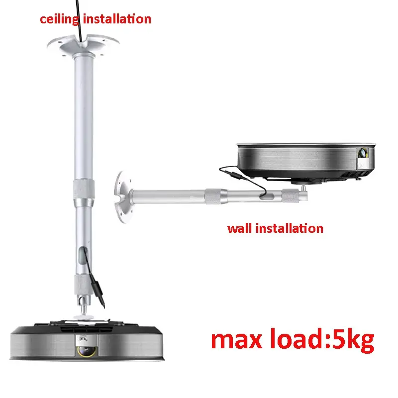30cm 45cm 40cm 64cm aluminum Z1 Z4X Z5 H1S J6S C6 V8 mini projector wall mount ceiling bracket 360 rotate 2 tube extendable
