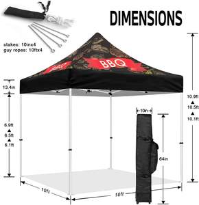 Livraison rapide pas cher 10x10 BBQ thème Pop Up <span class=keywords><strong>tente</strong></span> d'auvent personnalisée pour barbecue en plein air et gril restauration - Product Image 4