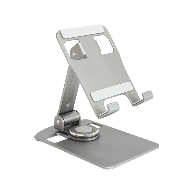Foldable Cell Phone Stand for Desk 360 Rotation Adjustable Portable Aluminum Metal Phone Holder for iPhone iPad All Phone Tablet