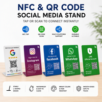 Support de table NFC en PVC |   Support de table personnalisé en PVC pour avis Google, cartes de réseaux sociaux Instagram, avis Google et support RFID