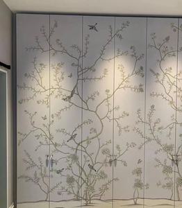 Le papier peint de broderie de soie de style chinois peint à la main de luxe Zhenling est pour l'avion d'armoire - Product Image 5