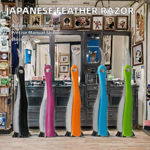 Japanese Feather <b>Razor</b> Vintage Manual <b>Single</b> <b>Blade</b> Face Shaving Barber Tools Folding Knife Holder Men's Dasanxuan - Product Image 2