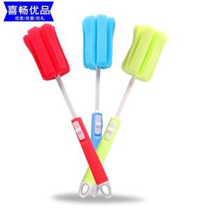 Cepillo para botellas con mango largo, herramienta de limpieza extensible para biberones, termos, tazas con cabezal de espuma, rojo, verde, azul - Product Image 4