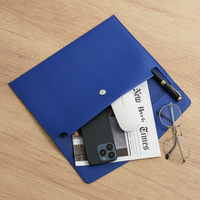 Carpeta Portadocumentos A4 de PU con Logotipo Personalizado, Carpeta Portafolio Impermeable con Botón a Presión, Carpeta de Almacenamiento de Papel para Oficina y Negocios