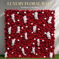 Décoration murale florale multicolore 5D en tissu pour mariage, fleurs artificielles ; échantillons personnalisés disponibles