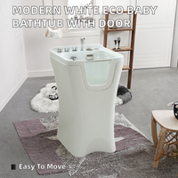 Baignoire bébé autoportante moderne en acrylique, design écologique, porte transparente, avec drain, baignoire portable pour trempage