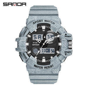 Reloj Digital Unisex SANDA 781, Diseño Chino, Correa de Silicona Original, Resistente al Agua, Cronómetro, Doble Pantalla, Casual - Product Image 3