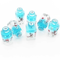 Jeu de dés polyédriques en résine en forme de bouteille avec marques de griffes de dragon doré pour les jeux de rôle