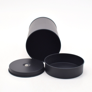 Bán buôn cấp thực phẩm kín trà có thể vòng màu đen Matte tins tùy chỉnh cà phê <span class=keywords><strong>tin</strong></span> có thể trà kim loại tins container với đôi Nắp - Product Image 4