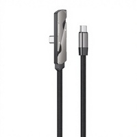 Kabel Data Lipat 240W Pengisian Cepat, Jalinan Nilon, Putaran 90 Derajat, Rotasi 360 Derajat, Antarmuka Dual Type-C untuk iPhone