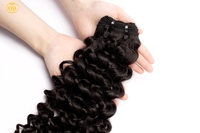 Extensions de cheveux humains brésiliens de luxe, bouclés Jerry, vierges, double trame, noir naturel, prêts à la permanente, vente en gros