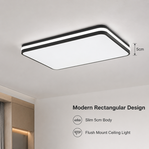 Plafonnier moderne en acrylique et fer, 120W, LED ultra-mince blanc, pour salon, chambre, bureau, décoration de la maison - Product Image 2