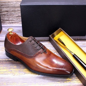 Chaussures en cuir pour hommes 2026 Brook Oxford, style patchwork, formelles, britanniques, à enfiler, bout pointu, vente en gros transfrontalière - Product Image 4