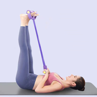 Banda elástica de cuatro tubos Fitness Multifunción Push up Cuerda de tracción Banda de resistencia Extractores de pedal