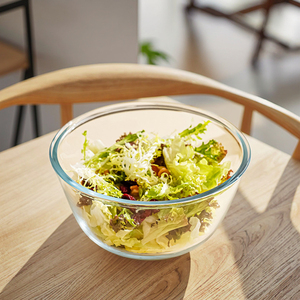 Ingrosso ciotola di <span class=keywords><strong>vetro</strong></span> trasparente di grandi dimensioni per pasta addensata lavabo speciale per forno a microonde insalatiera per regali aziendali - Product Image 3