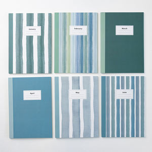 Set <span class=keywords><strong>di</strong></span> Agende Personalizzate A5 per 12 Mesi con Scatola, Design <span class=keywords><strong>a</strong></span> <span class=keywords><strong>Righe</strong></span> in Morbidi Colori Pastello, Ideali per Appunti, Pianificazione e Diario Quotidiano - Product Image 1