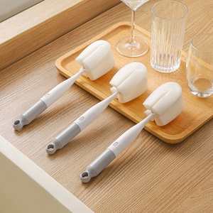 <b>Sponge</b> Cleaning <b>Long</b>-<b>handled</b> Vacuum Flask Water Bottle Milk Bottle Coffee Cup Cleaning Brush Tools with Hook - Product Image 5