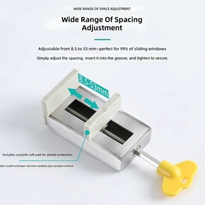 <span class=keywords><strong>Cerradura</strong></span> de seguridad para ventana sin perforaciones, ancho de apertura ajustable, tope para ventana para uso en apartamentos de alquiler - Product Image 3