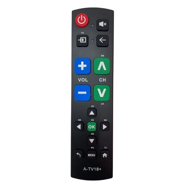 New A-TV18+ Rolling Code AAA Battery Universal TV Remote Control with Big Buttons 10m Range for Many Brand Learning Functions
