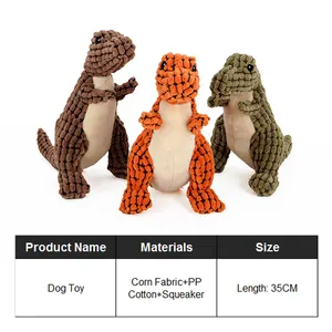 Hoopet, оптовая продажа, прочная игрушка для чистки зубов в форме динозавра, пищалка для собак