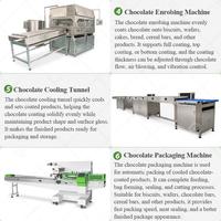 Machine d'enrobage de barres chocolatées et de chocolat glacé aux cacahuètes, 200 mm, 600 mm, 1200 mm, avec ligne de traitement de 400 mm